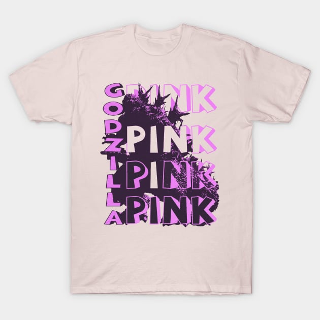 pink godzilla T-Shirt by nowsadmahi